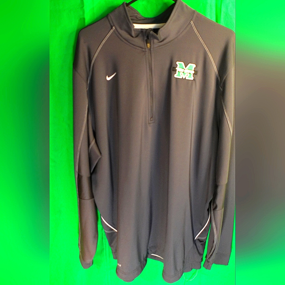 XL Men's Dark Gray Nike Dri-Fit Pull Over "M-The Herd" NWOT!